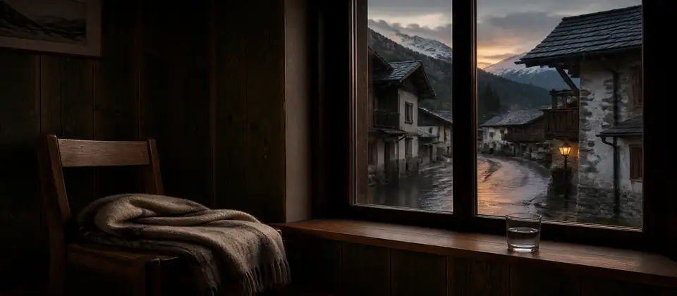 A window at dusk. Stopping is part of play.